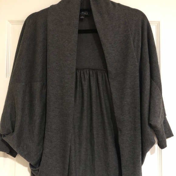 Open Front Swoop Charcoal Cardigan - Picture 1 of 4